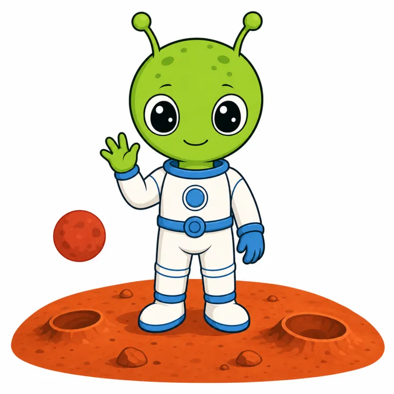 Martian（火星人・noun）の覚え方イラスト