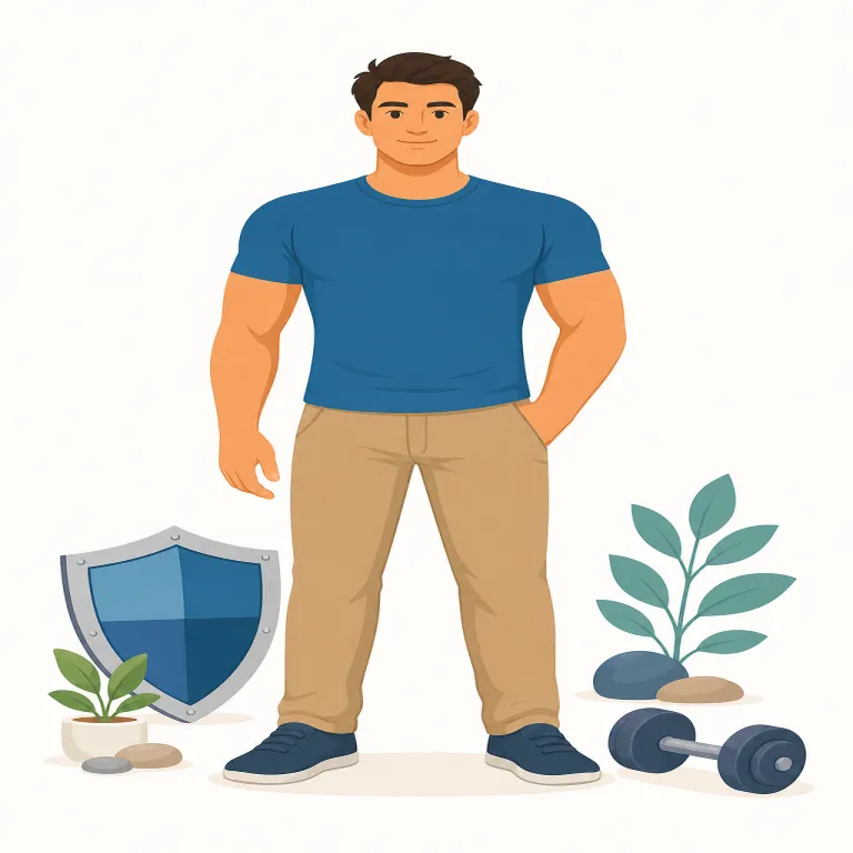 masculinity（男性らしさ・名詞）の覚え方イラスト