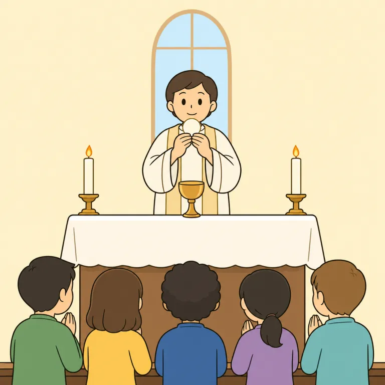 mass（ミサ・noun）の覚え方イラスト