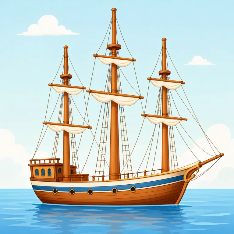 masted（マストを備えた・形容詞）の覚え方イラスト — mast を知っていれば覚えやすい語です