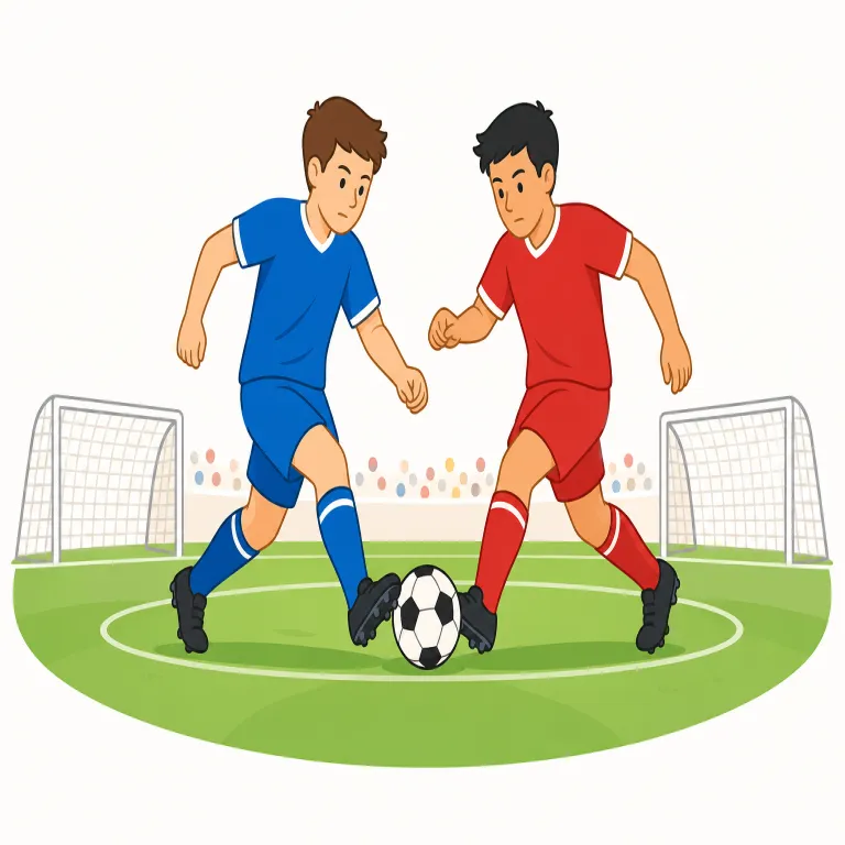 match（試合・名詞）の覚え方イラスト — 「相手と向き合う一戦」と考えると覚えやすい