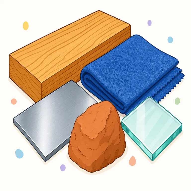 material（材料、素材・名詞）の覚え方イラスト — 名詞の material は「何かを作るために手元にある中身」と考えると整理しやすい語です