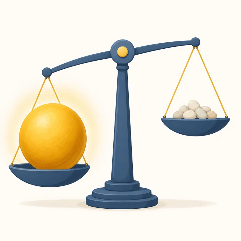 materiality（重要性・名詞）の覚え方イラスト — materiality の「重要性」は、単に大事という一般的な意味ではなく、判断や結果に影響するほど実質的かを表す硬い語です