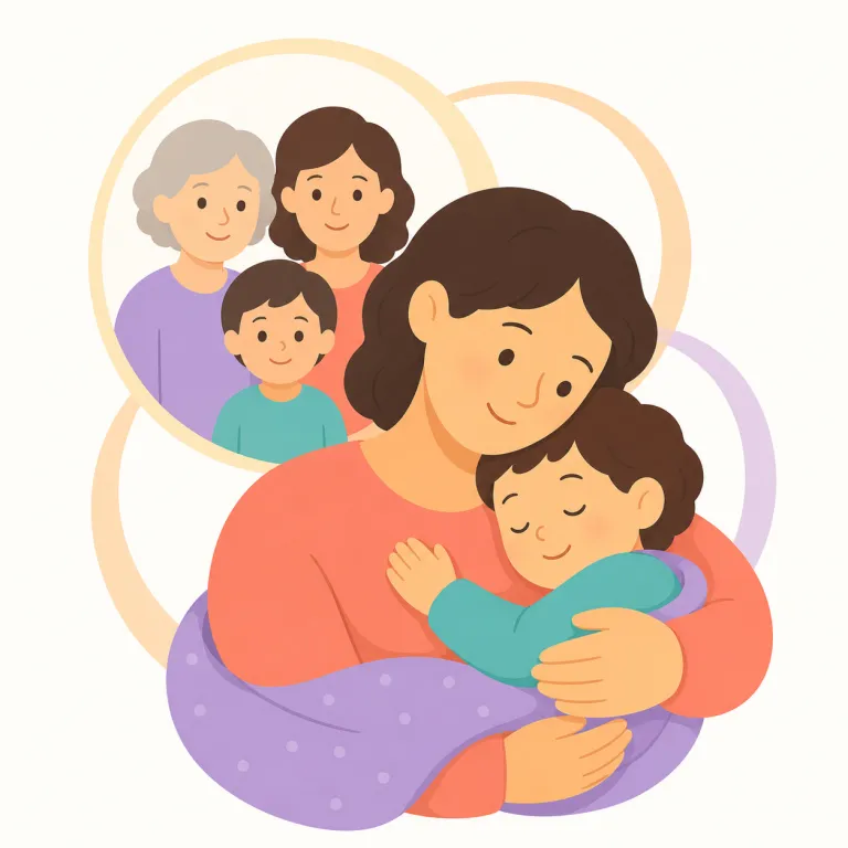 maternal（母親の、母性の、母方の・形容詞）の覚え方イラスト — まず語幹の mater- を maternity（母であること、出産）や maternal instinct（母性本能）とまとめて覚えると、「母に関する」が軸だと定…