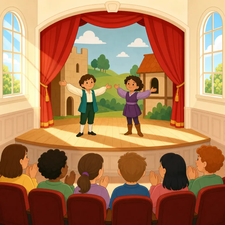 matinee（昼公演・名詞）の覚え方イラスト — 劇場や映画館の一日の上演スケジュールを思い浮かべると覚えやすいです