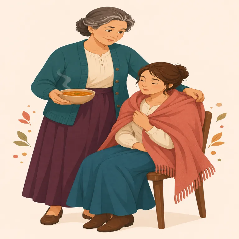 matronly（中年婦人らしい、母親らしい・形容詞）の覚え方イラスト — まず core は matron