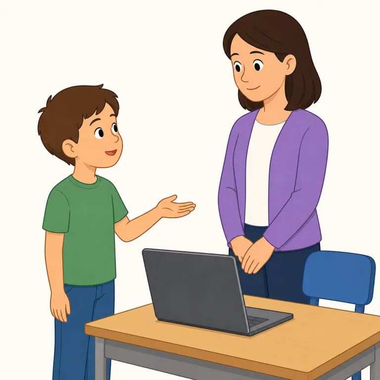 may i use the computer（パソコンを使ってもいいですか）の覚え方イラスト — この表現は丸ごと1つの依頼パターンとして覚えると強いです
