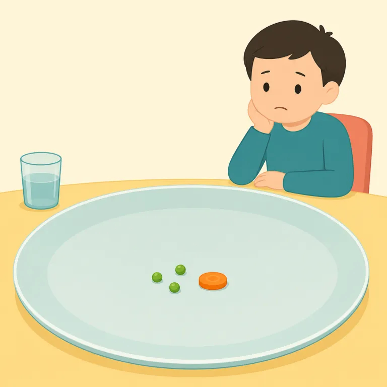 meagre（乏しい・形容詞）の覚え方イラスト — meagre は「量や質が期待より乏しい、やせた」という形容詞です