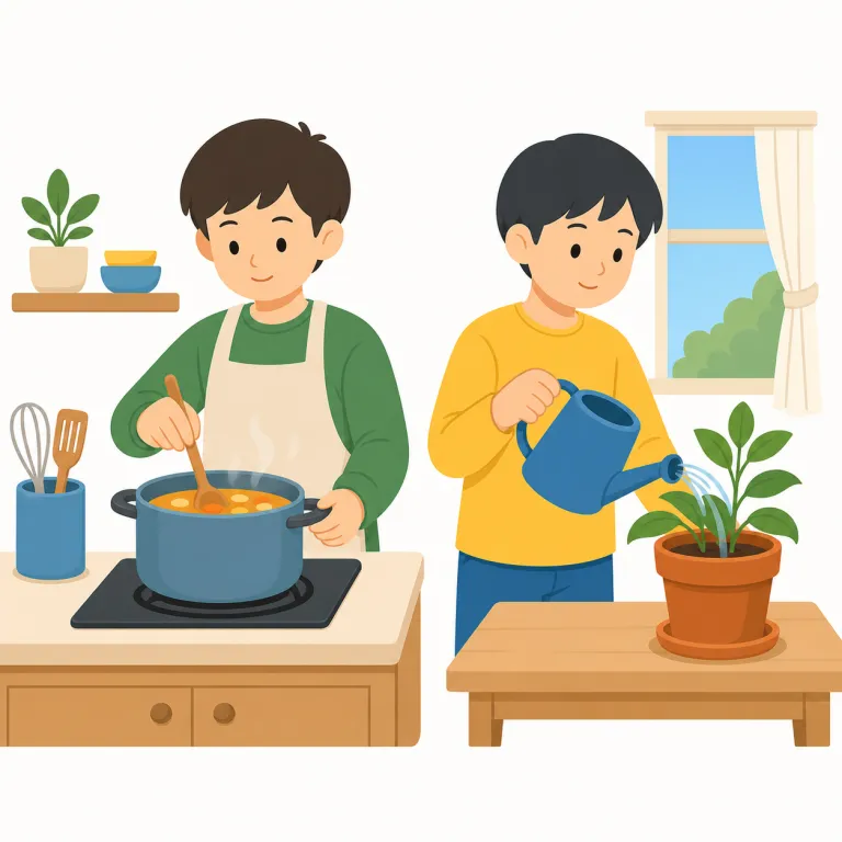 meanwhile（その間・副詞）の覚え方イラスト — 「while」が「〜する間」だと分かれば、meanwhile は「その“間”に話を切り替える合図」として覚えると残りやすいです