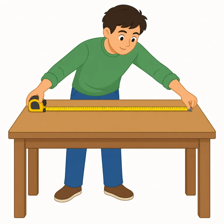 measure（測る・動詞）の覚え方イラスト — measure は「基準に当てて値を出す」と考えるとつかみやすい語です