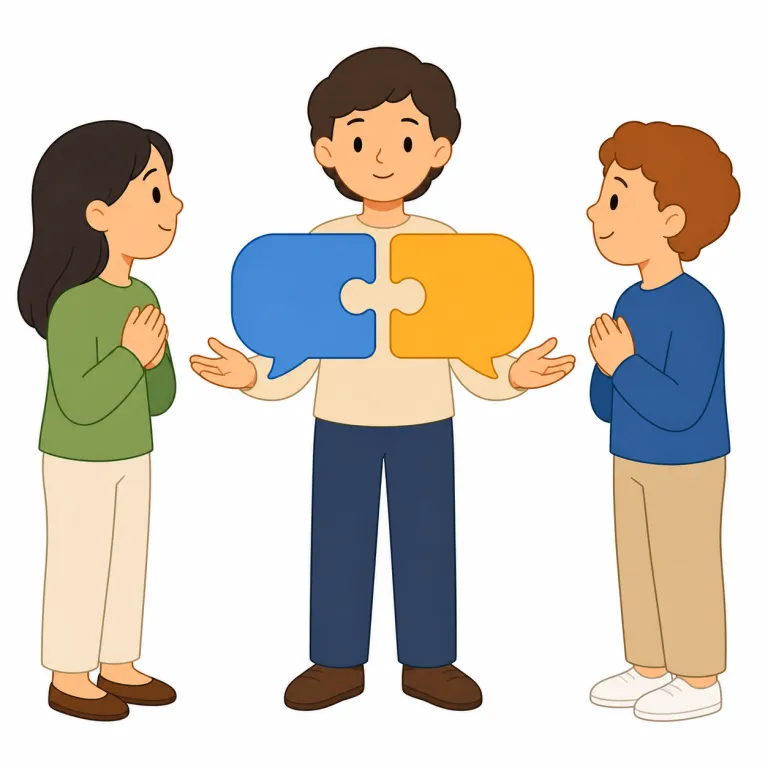 mediator（仲介者・名詞）の覚え方イラスト — mediate（仲裁する）を知っていれば、-or が「〜する人」なので mediator は「仲裁する人」