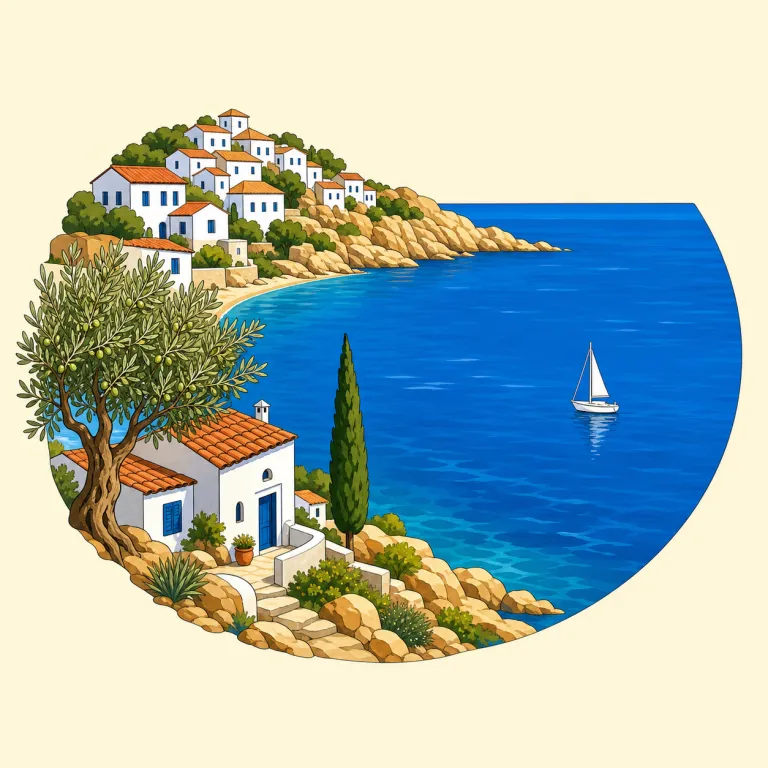 Mediterranean（地中海の・adjective）の覚え方イラスト
