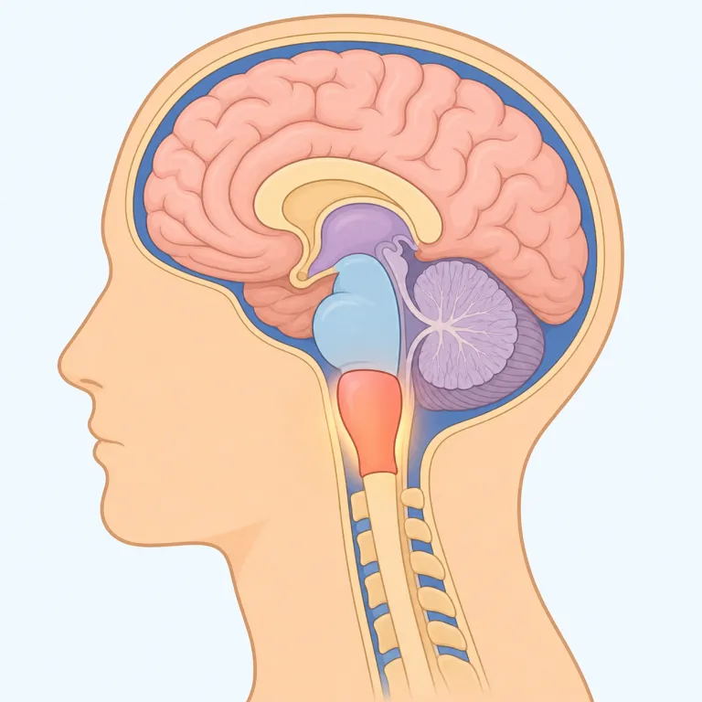 medulla（延髄・名詞）の覚え方イラスト — medulla は単独で丸暗記するより、解剖の定番ペア cortex / medulla で入れると残りやすい