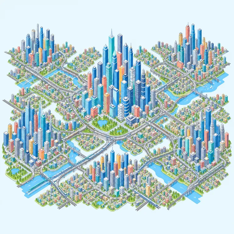 megalopolis（メガロポリス・名詞）の覚え方イラスト — mega- は megabyte, megastore などで見慣れた「巨大」、-polis は metropolis の polis と同じ「都市」