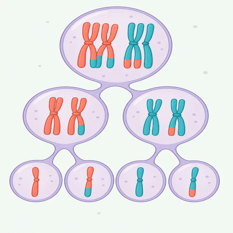 meiosis（減数分裂・名詞）の覚え方イラスト — まず対比で覚えると定着しやすいです