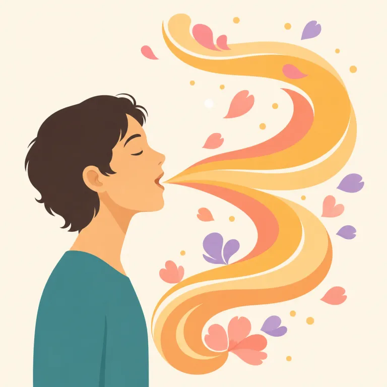 mellifluous（甘美な音の・形容詞）の覚え方イラスト — `fluent` が「流れるように話す」なので、`mellifluous` はまず `meli-`＋`fluent` の形で捉えると覚えやすいです