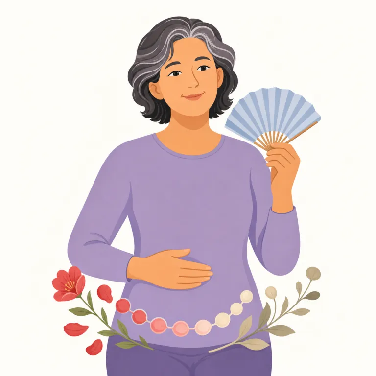 menopause（閉経・名詞）の覚え方イラスト — menstrual（月経）と pause（一時停止）を知っていれば、「月経が止まる時期」というイメージで覚えやすい語