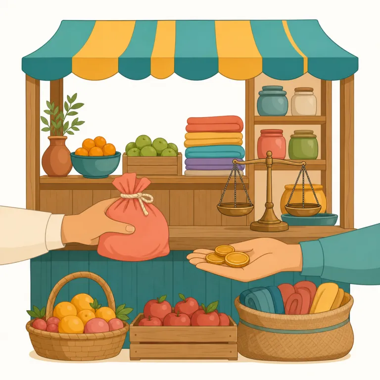 mercantile（商業的な・形容詞）の覚え方イラスト — merchant（商人）や merchandise（商品）がすぐ浮かべば覚えやすい語