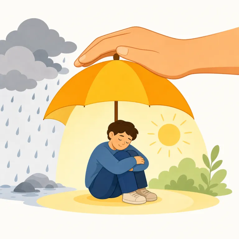 mercifully（幸いにも、慈悲深く・副詞）の覚え方イラスト — mercy「慈悲」、merciful「情け深い」を知っていれば、副詞 mercifully はまず「慈悲深く」と取れる