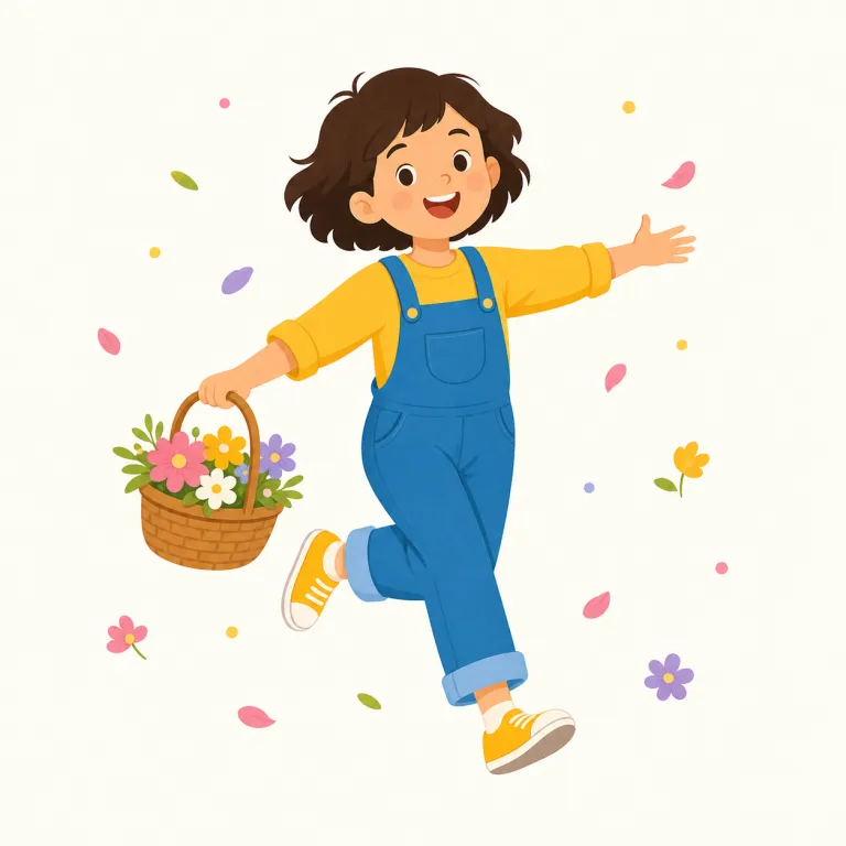 merrily（楽しく・副詞）の覚え方イラスト — merrily は merry「楽しい、愉快な」に副詞語尾 -ly が付いた形です