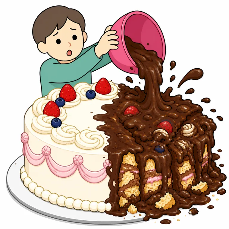 mess up（台無しにする・phrasal_verb）の覚え方イラスト