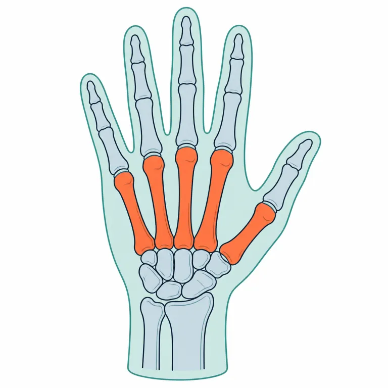 metacarpal（中手骨・noun）の覚え方イラスト