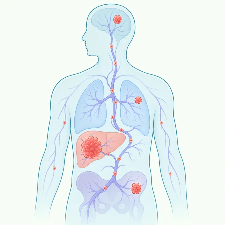 metastatic（転移性・形容詞）の覚え方イラスト — medical のように -ic は「〜に関する形容詞」と見れば入りやすい語です