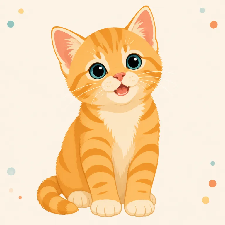 mew（ニャー・名詞）の覚え方イラスト — mew は猫の細く柔らかな鳴き声をまねた擬声語