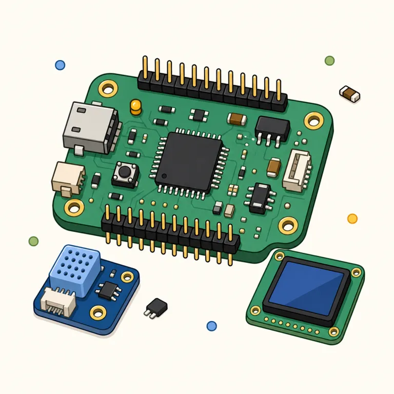 micros（マイコン、小型コンピュータ・名詞）の覚え方イラスト — まず核は micro