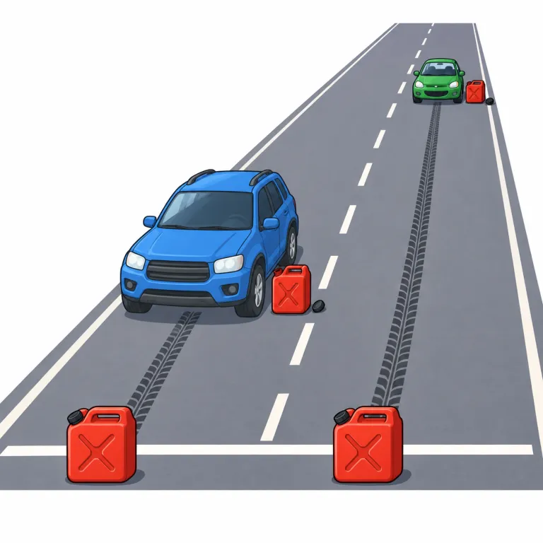 mileage（燃費・noun）の覚え方イラスト
