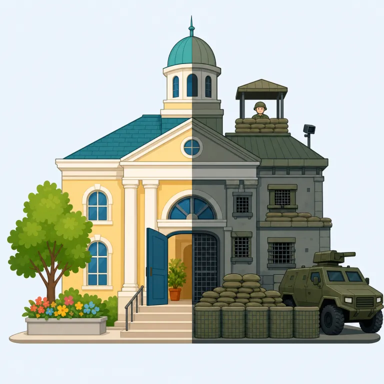 militarization（軍事化・名詞）の覚え方イラスト — military（軍の）がそのまま土台にある語