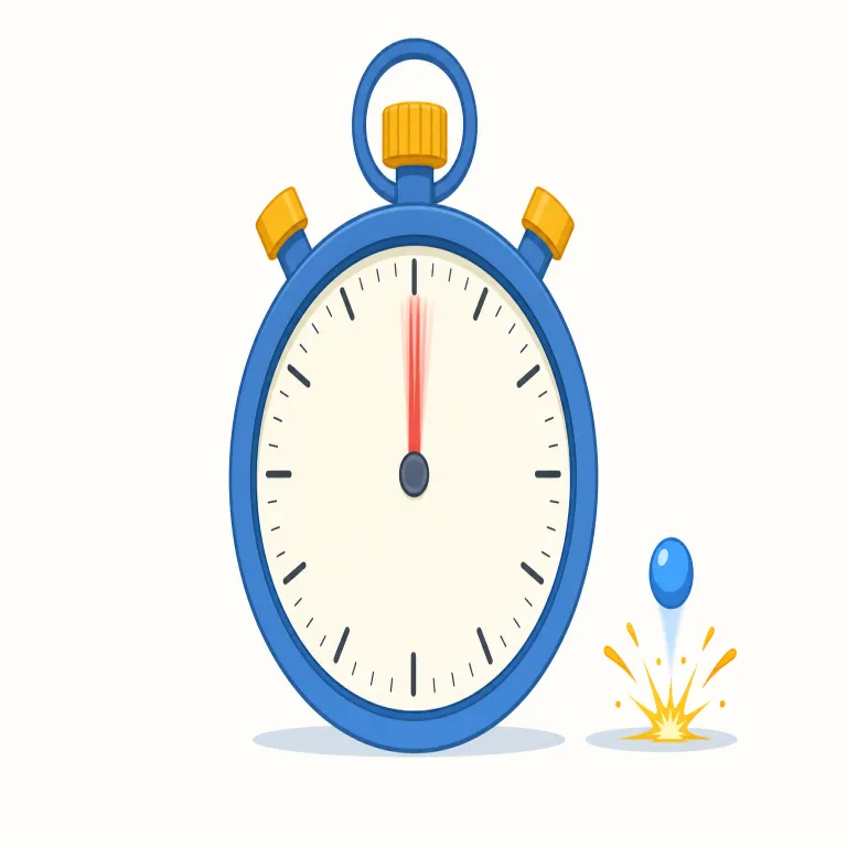 millisecond（ミリ秒・名詞）の覚え方イラスト — `second` が分かれば土台は同じで、前に付く `milli-` は `millimeter` や `milligram` と同じ「1000分の1」