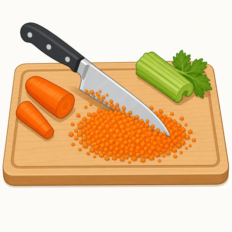 mince（細かく刻む・動詞）の覚え方イラスト