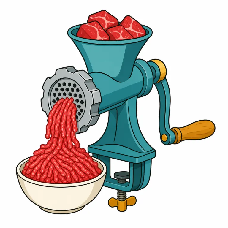 mincer（肉ひき機・noun）の覚え方イラスト