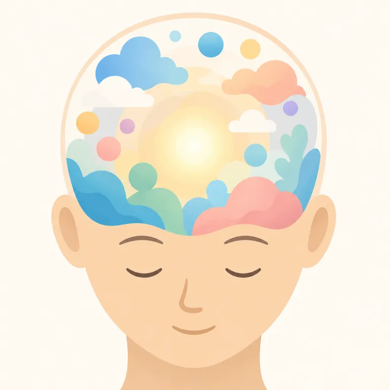mind（心、精神・名詞）の覚え方イラスト — mind は body と並べて「身体ではない内面の働き」と押さえると、この名詞の広さが見えます
