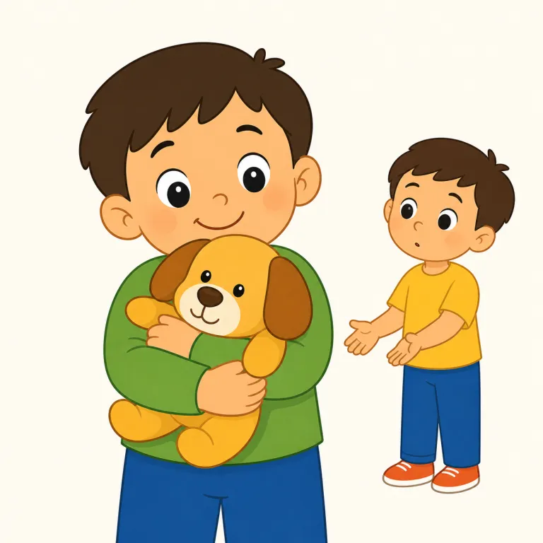 mine（私のもの・代名詞）の覚え方イラスト — mine は「私の所有範囲に入っている」と線を引く語として見ると、抽象的な対象にも広げやすい