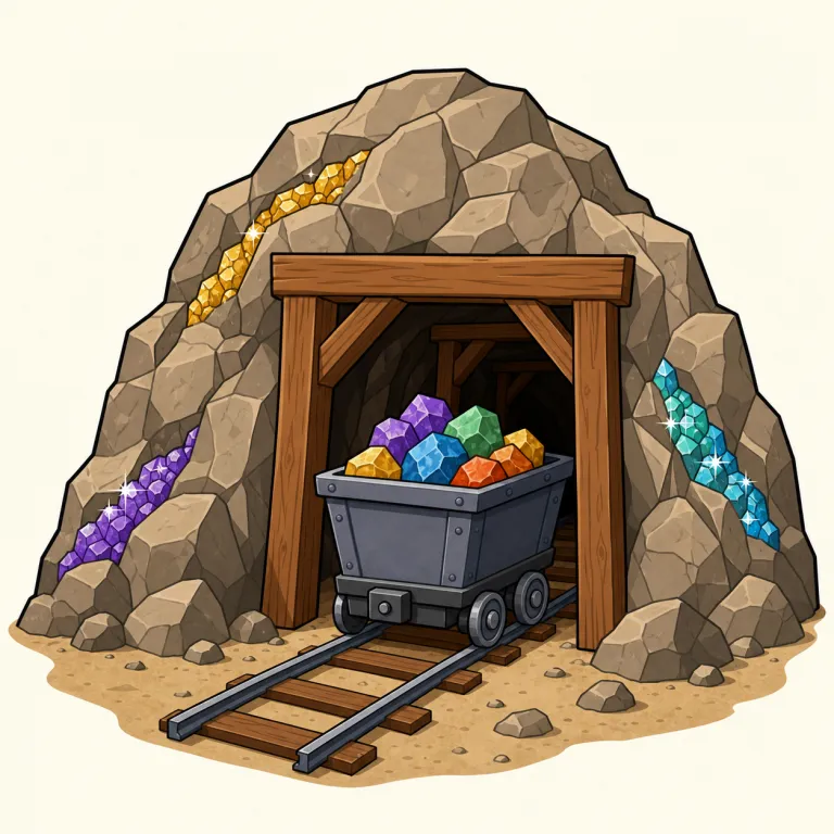 mine（鉱山・noun）の覚え方イラスト