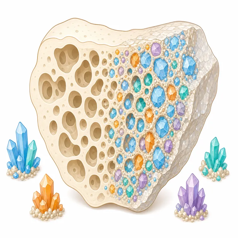 mineralization（鉱化・名詞）の覚え方イラスト — まず核は mineral
