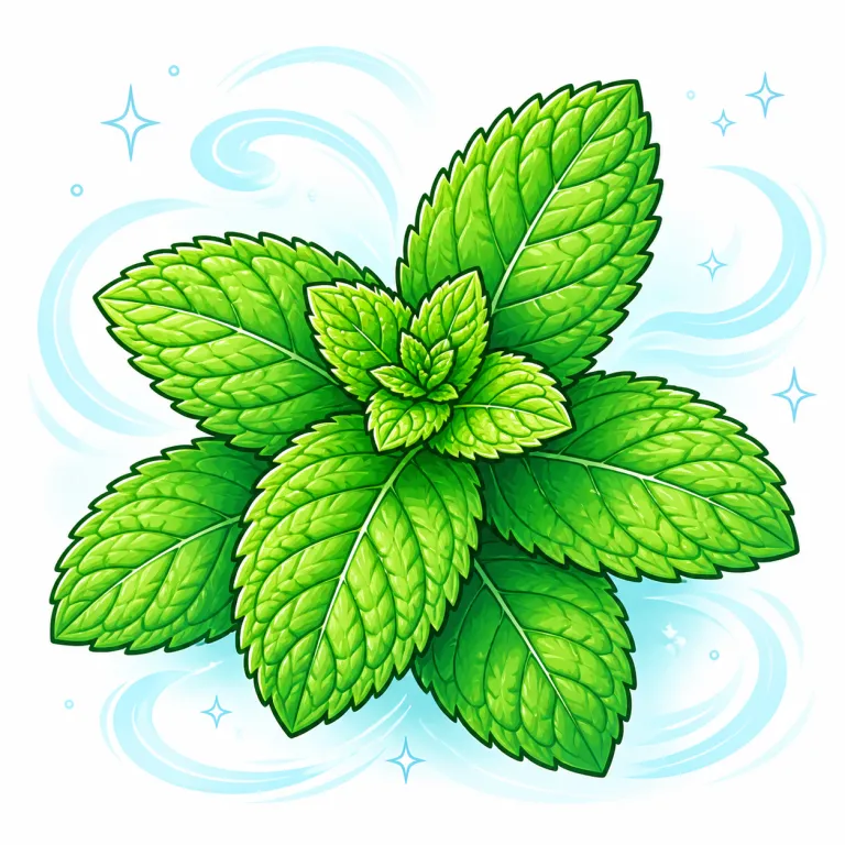 minty（ミント系・adjective）の覚え方イラスト