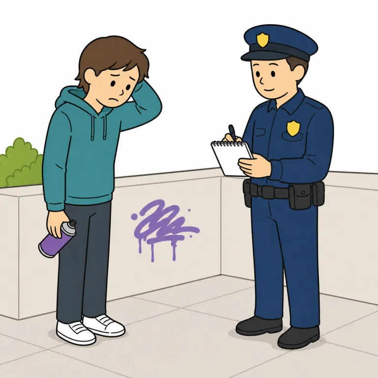 misdemeanour（軽犯罪・noun）の覚え方イラスト