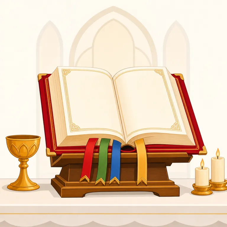 missal（ミサ典礼書・名詞）の覚え方イラスト — まず Mass（ミサ）を知っていることを土台にし、missal は「Mass で使う本」とまとめて覚えると定着しやすいです