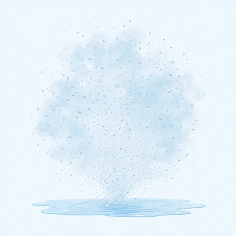 mist（霧状の水滴・noun）の覚え方イラスト