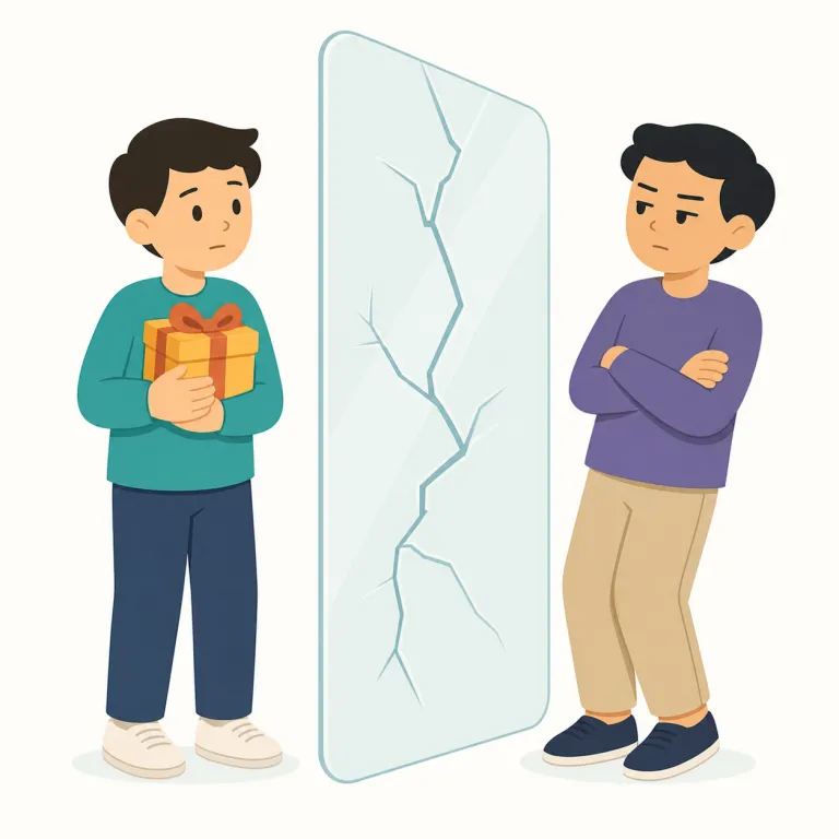 mistrustの覚え方イラスト