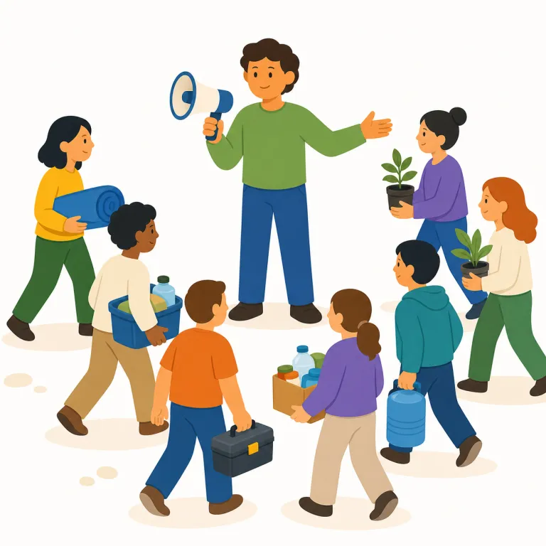 mobilising（動員している・動詞）の覚え方イラスト — mobilising は mobilise / mobilize の現在分詞・動名詞形で、「動員している」「動員すること」を表します