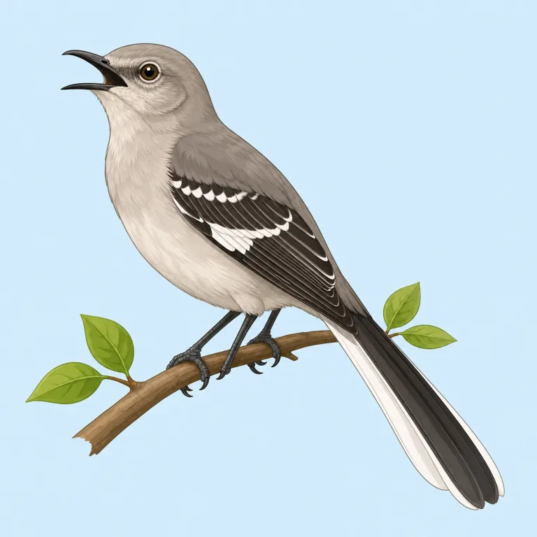 mockingbird（マネシツグミ・名詞）の覚え方イラスト — bird はそのまま「鳥」