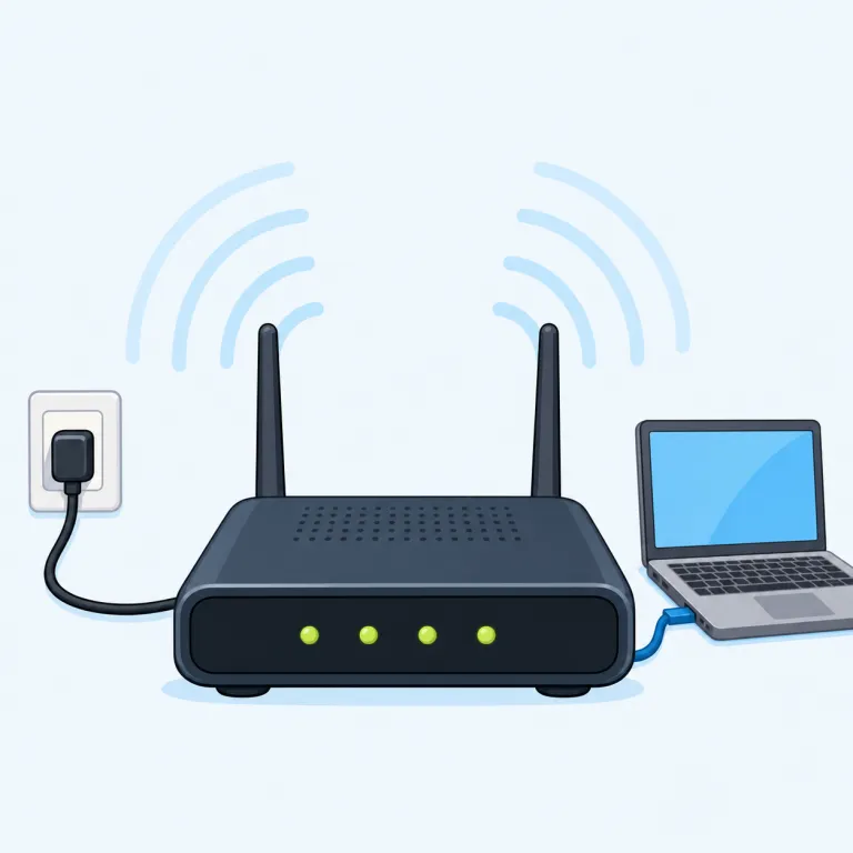 modem（変復調装置（モデム）・名詞）の覚え方イラスト — modem は「ネットにつなぐ箱」という雑な理解より、"信号の形を回線向けに変えて、また戻す機械"と押さえると残りやすい語です