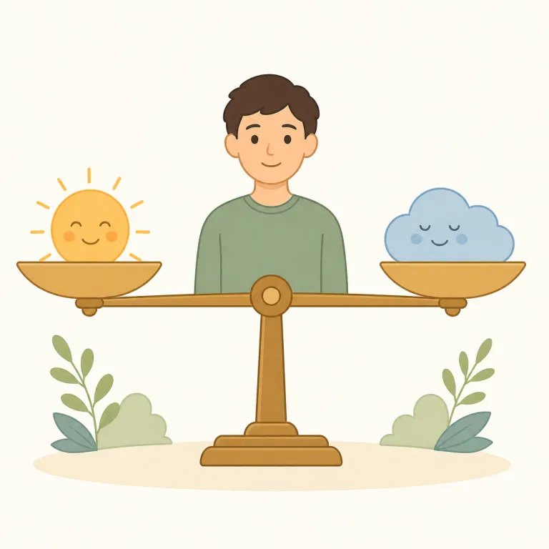 moderate（適度な、穏健な・形容詞）の覚え方イラスト — moderate は「中間の尺度に収まる」と考えると整理しやすい語です