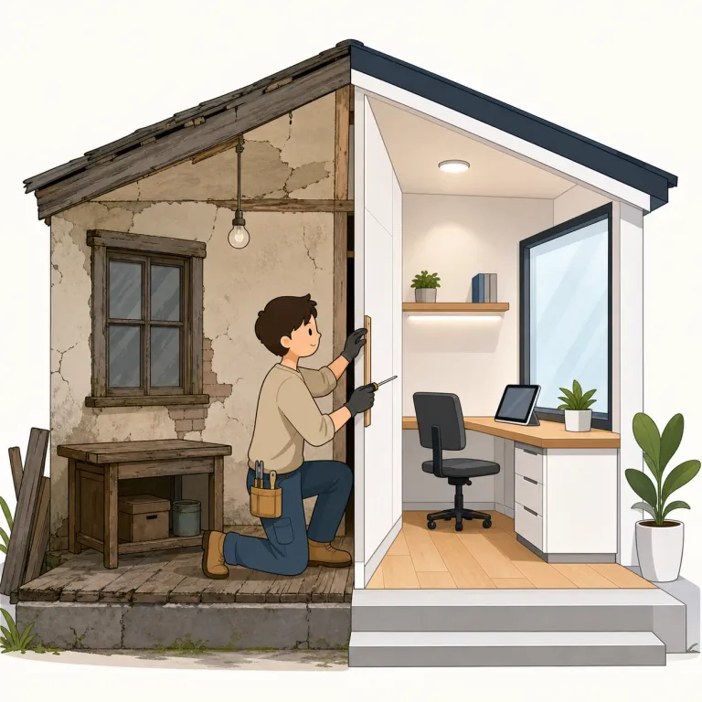 modernising（近代化する・動詞）の覚え方イラスト — まず core は modern「現代的な」
