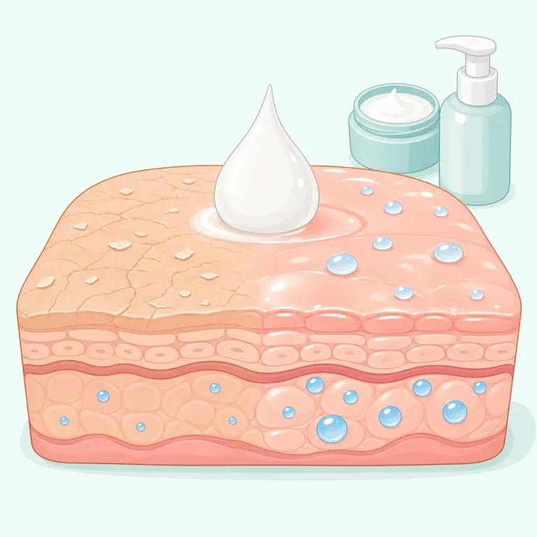 moisturizing（保湿の・形容詞）の覚え方イラスト — moisturizing は、製品名や説明文で「保湿機能つき」と読むのがコツです