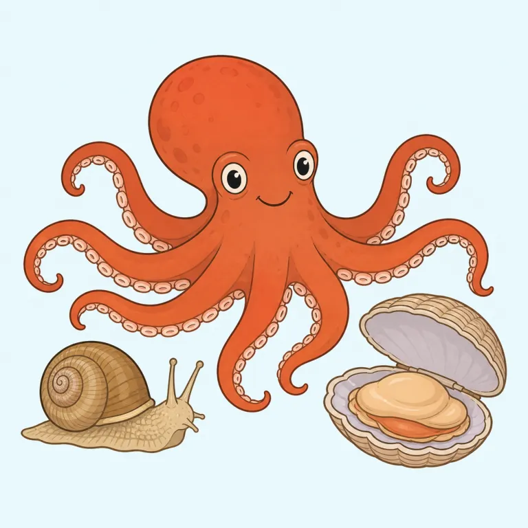 mollusca（軟体動物・noun）の覚え方イラスト